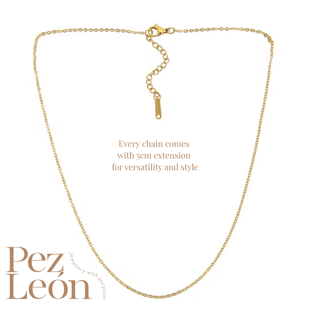 Signature Anchor Cable Chain - Gold / 1mm / 40cm