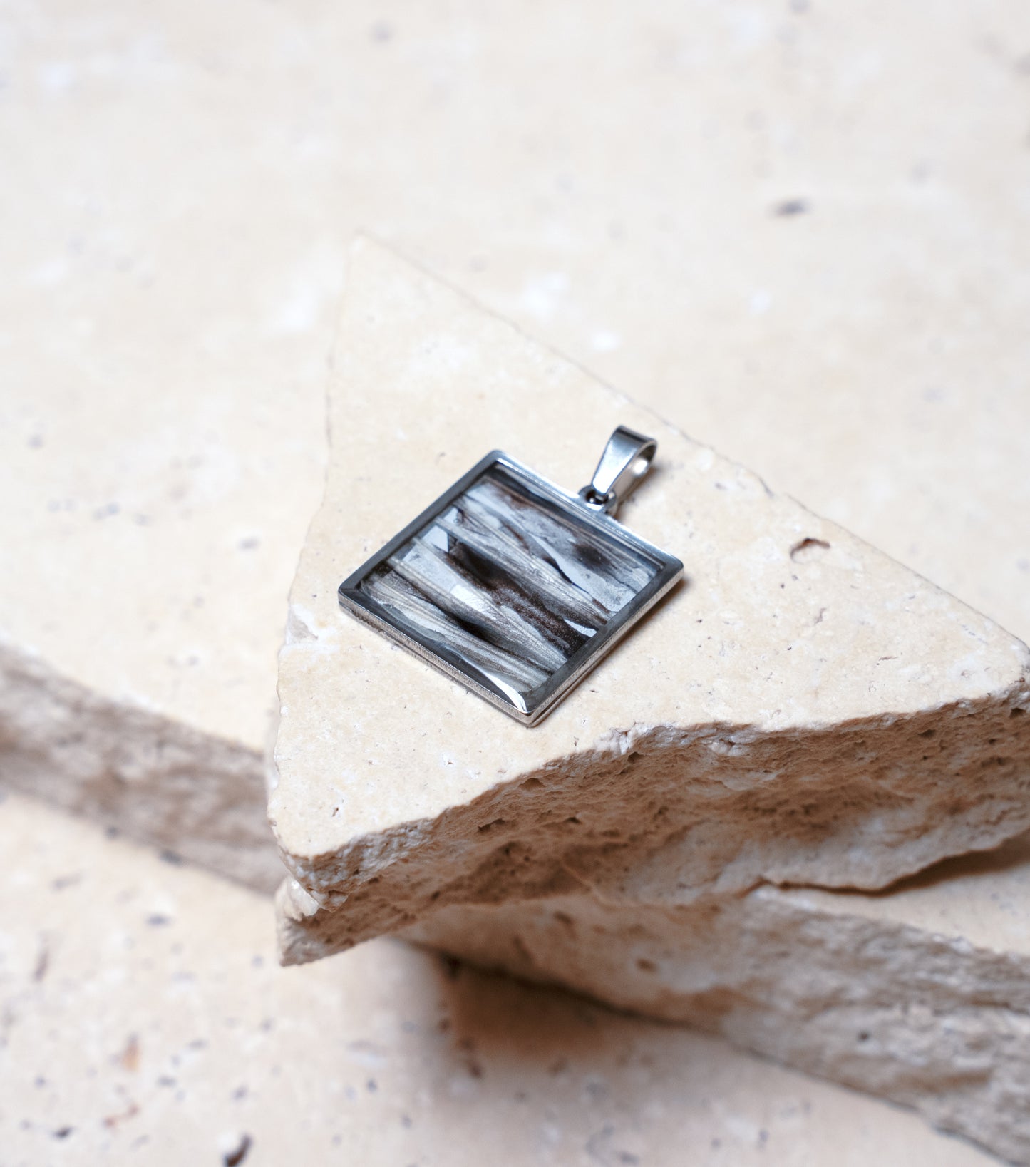 Venom Light Pendant — Stainless Steel Square, 23mm