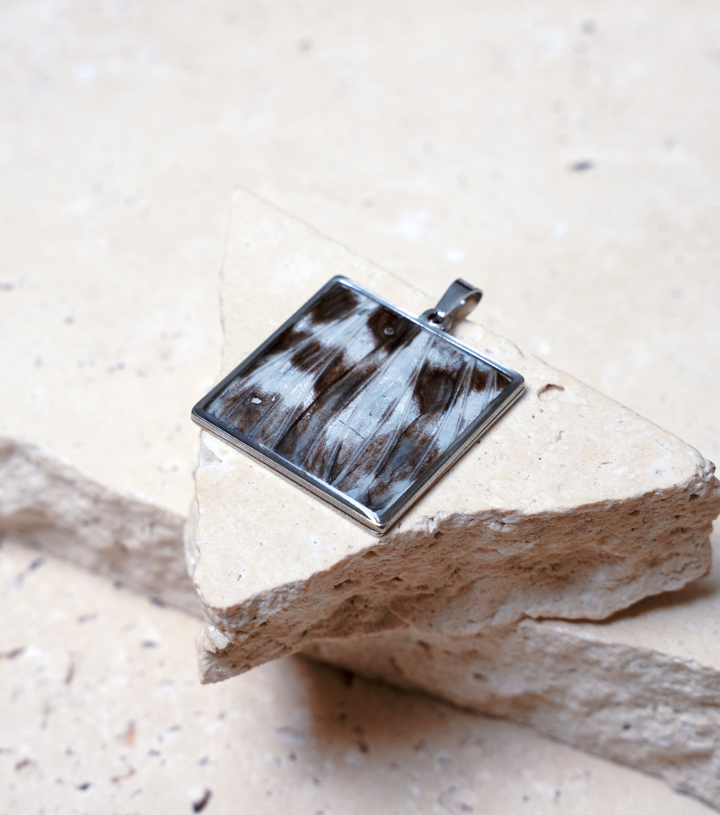Venom Light Pendant — Stainless Steel Square, 33mm