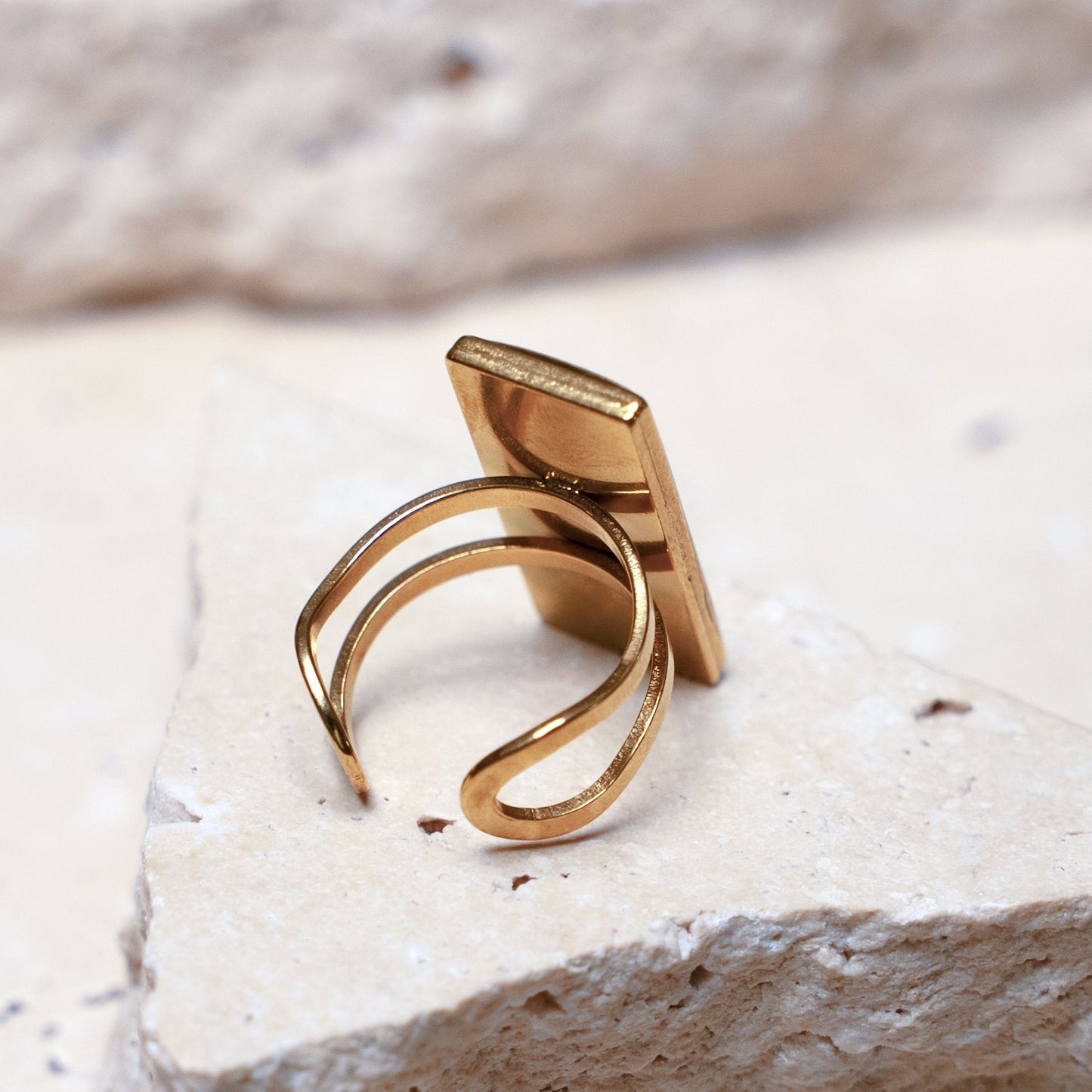 Composition Ring — Gold Rectangle
