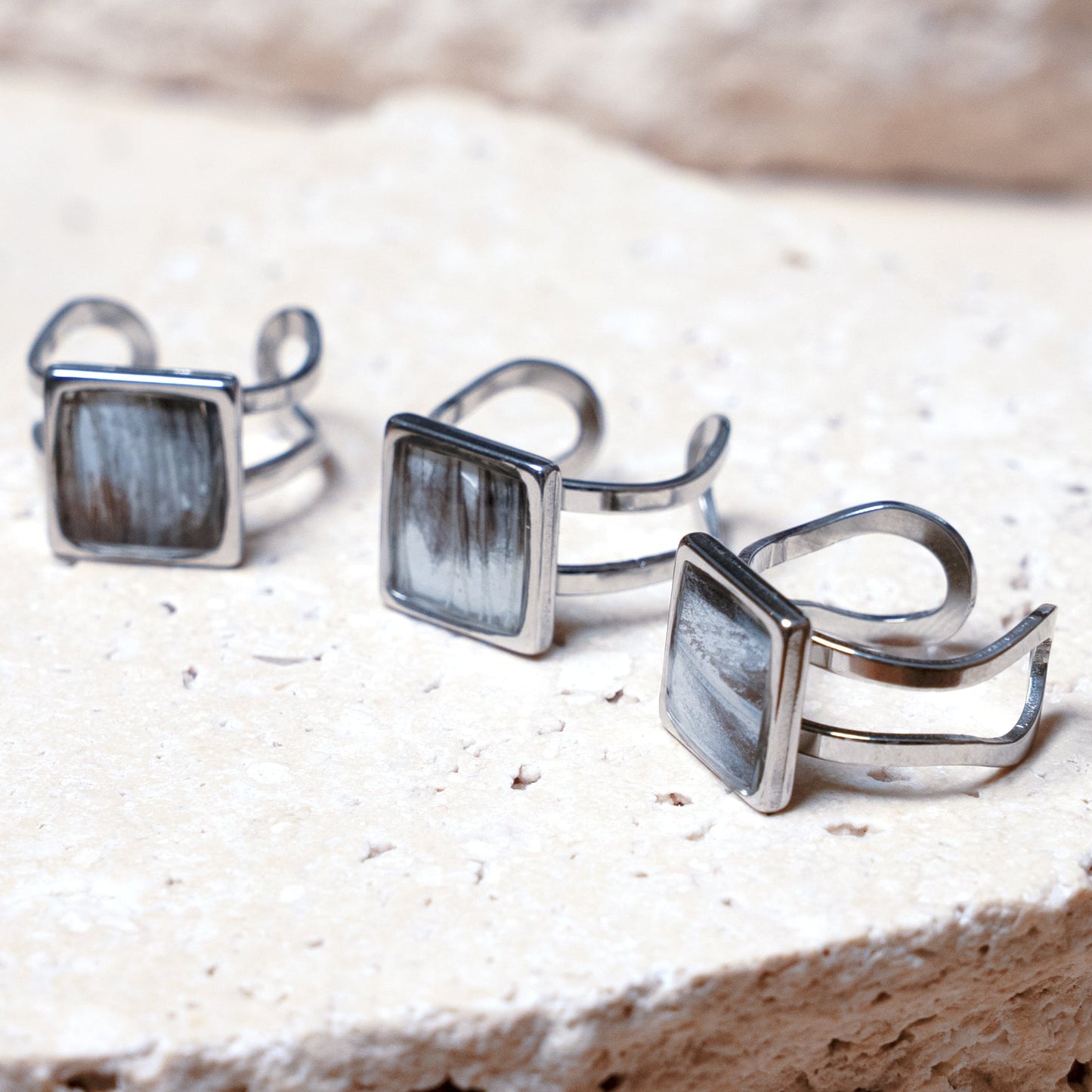 Venom Light Ring — Stainless Steel Square