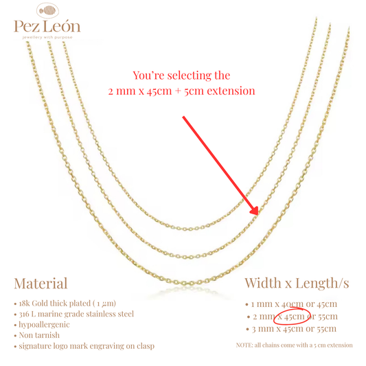 Signature Anchor Cable Chain - Gold / 2mm / 45cm