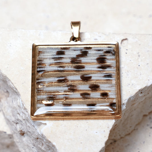 Impact Pendant — Gold Square, 33mm