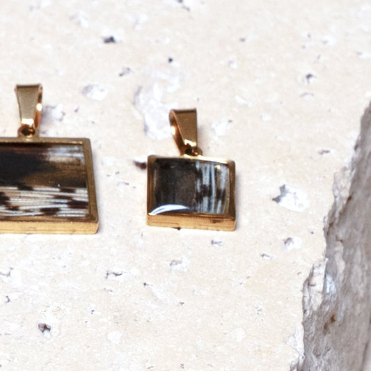 Composition Pendant — Gold Square, 13mm