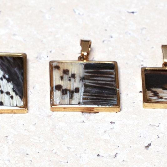Composition Pendant — Gold Square, 23mm