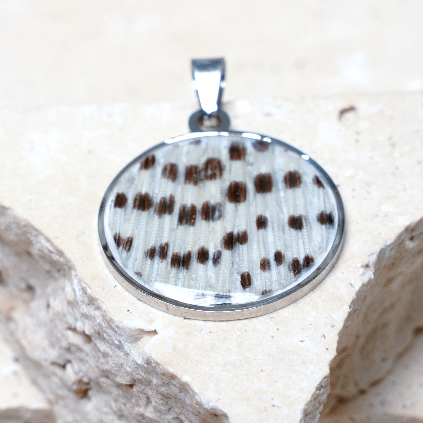 Impact Pendant — Stainless Steel Round, 33mm