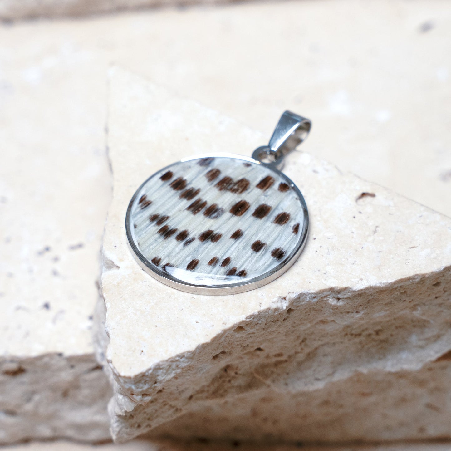 Impact Pendant — Stainless Steel Round, 33mm