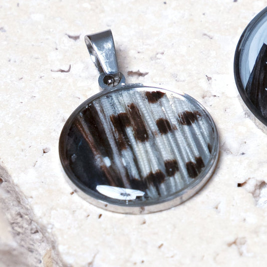 Composition Pendant — Stainless Steel Round, 22mm