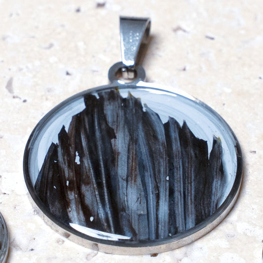 Composition Pendant — Stainless Steel Round, 33mm