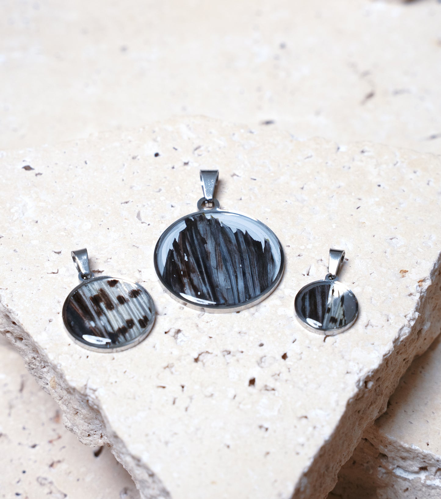 Composition Pendant — Stainless Steel Round, 13mm