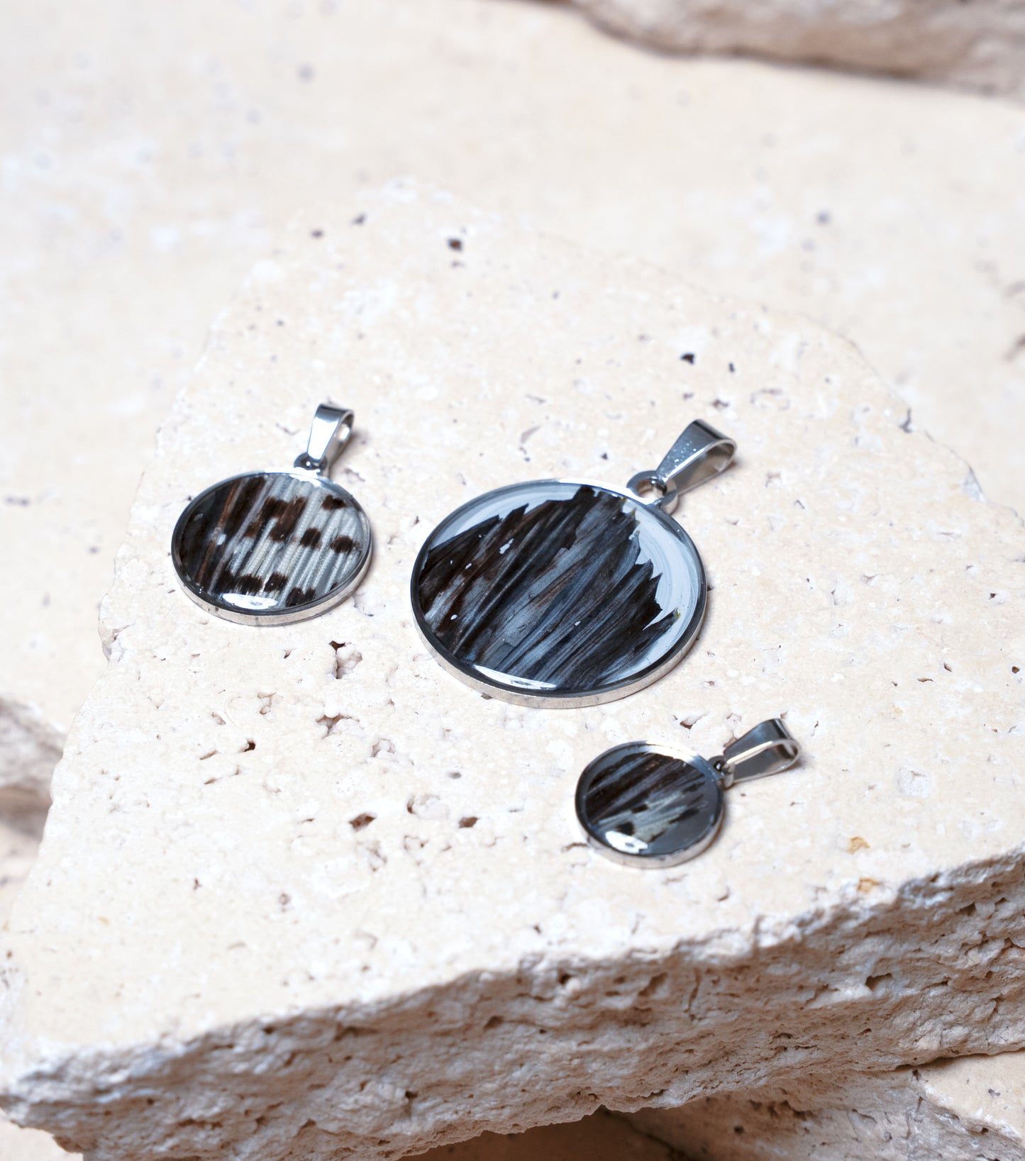 Composition Pendant — Stainless Steel Round, 13mm