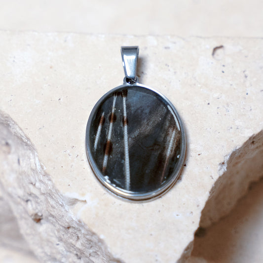 Composition Pendant — Stainless Steel Oval
