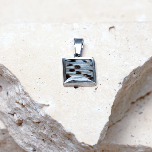 Impact Pendant — Stainless Steel Square, 13mm