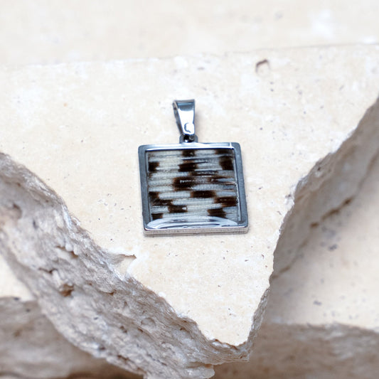 Impact Pendant — Stainless Steel Square, 18mm