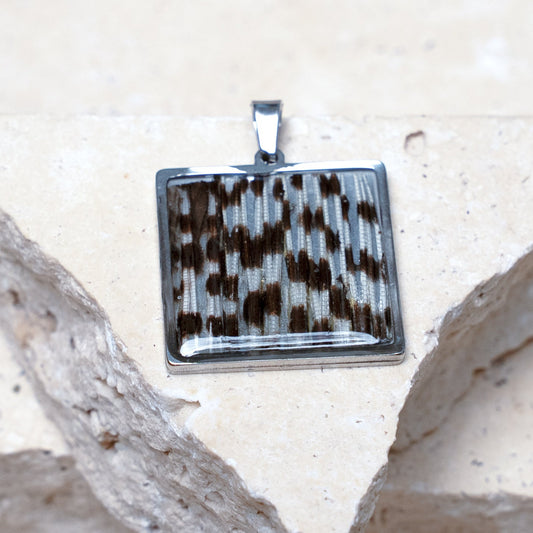 Impact Pendant — Stainless Steel Square, 28mm