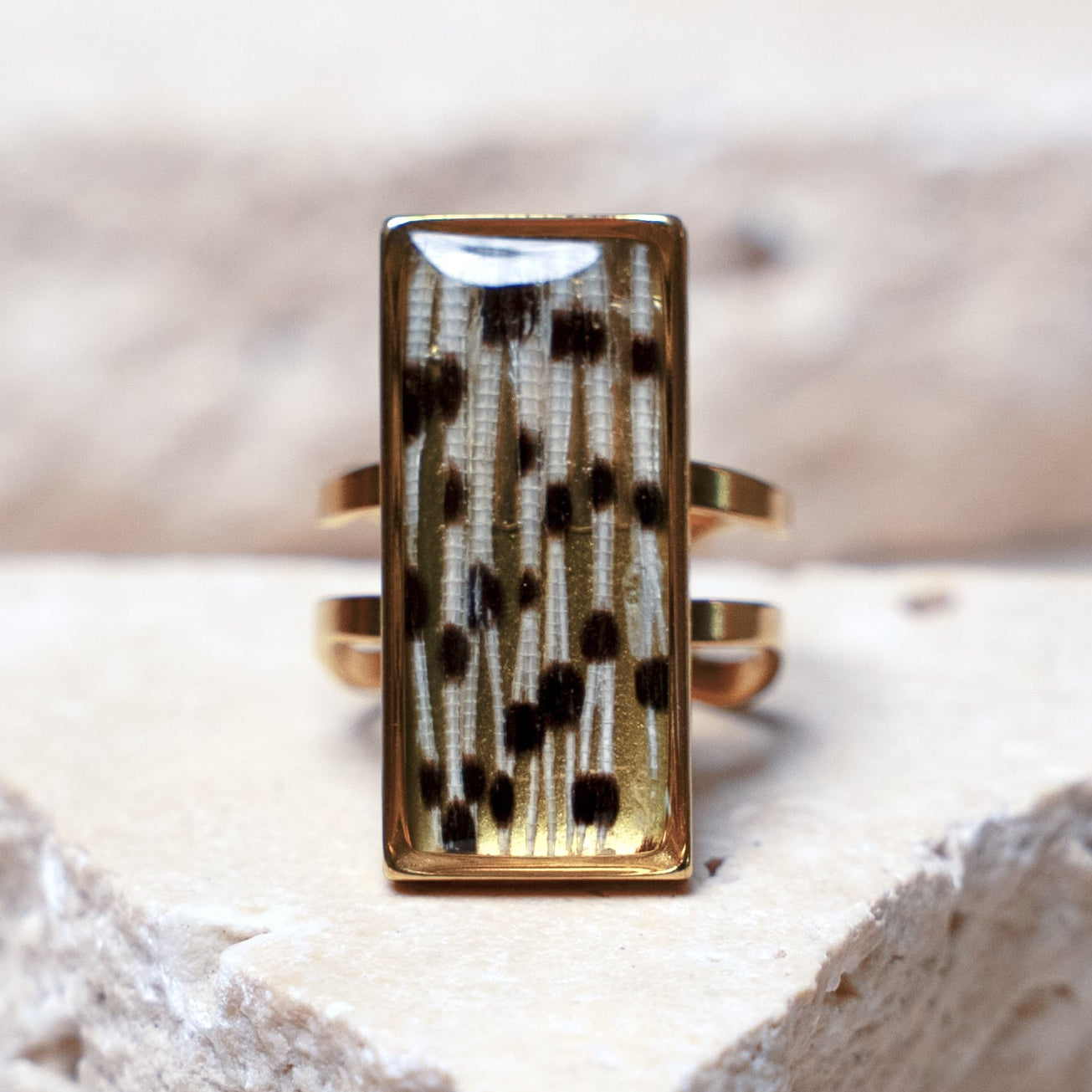Impact Ring — Gold Rectangle