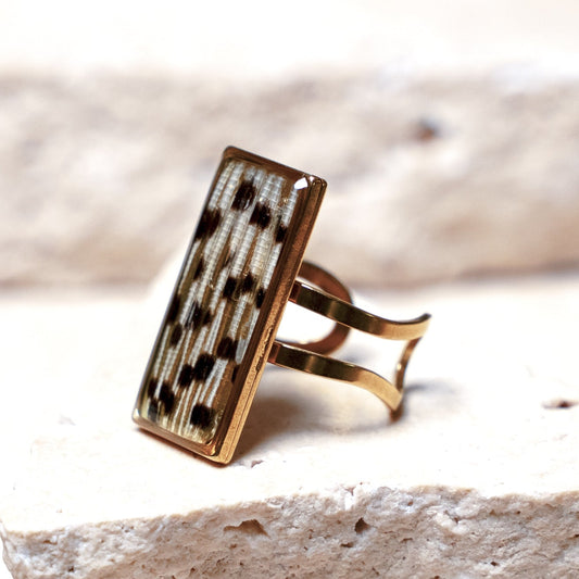 Impact Ring — Gold Rectangle