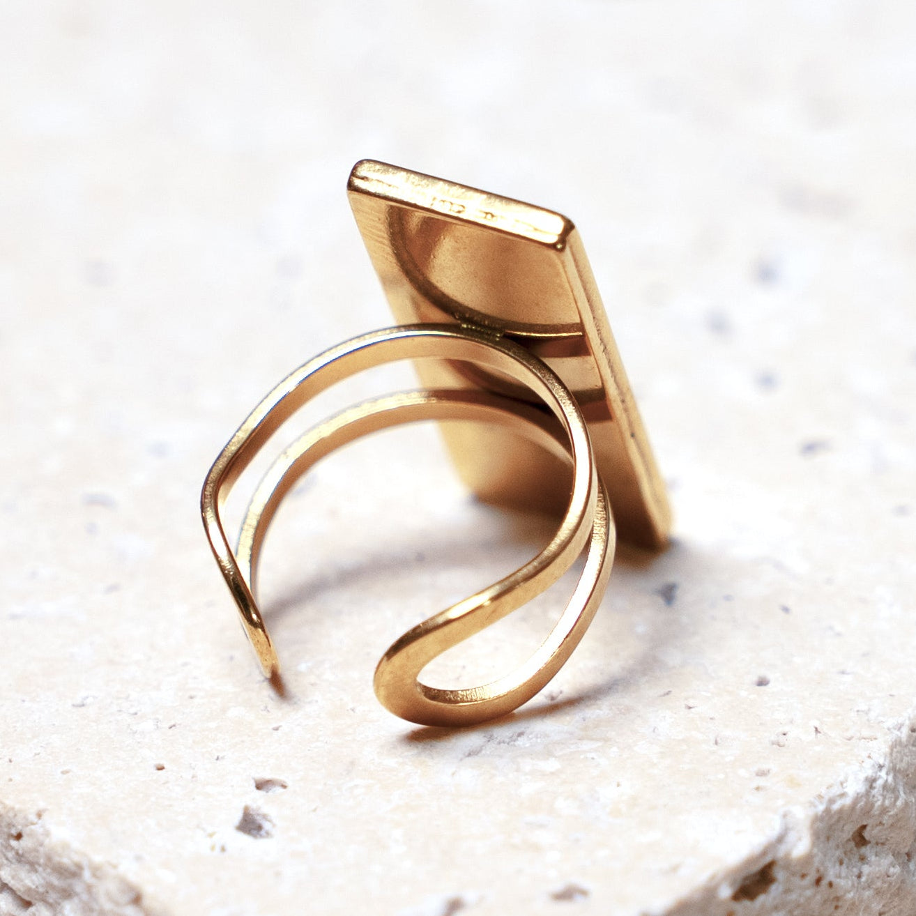 Impact Ring — Gold Rectangle