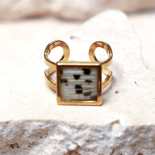Impact Ring — Gold Square