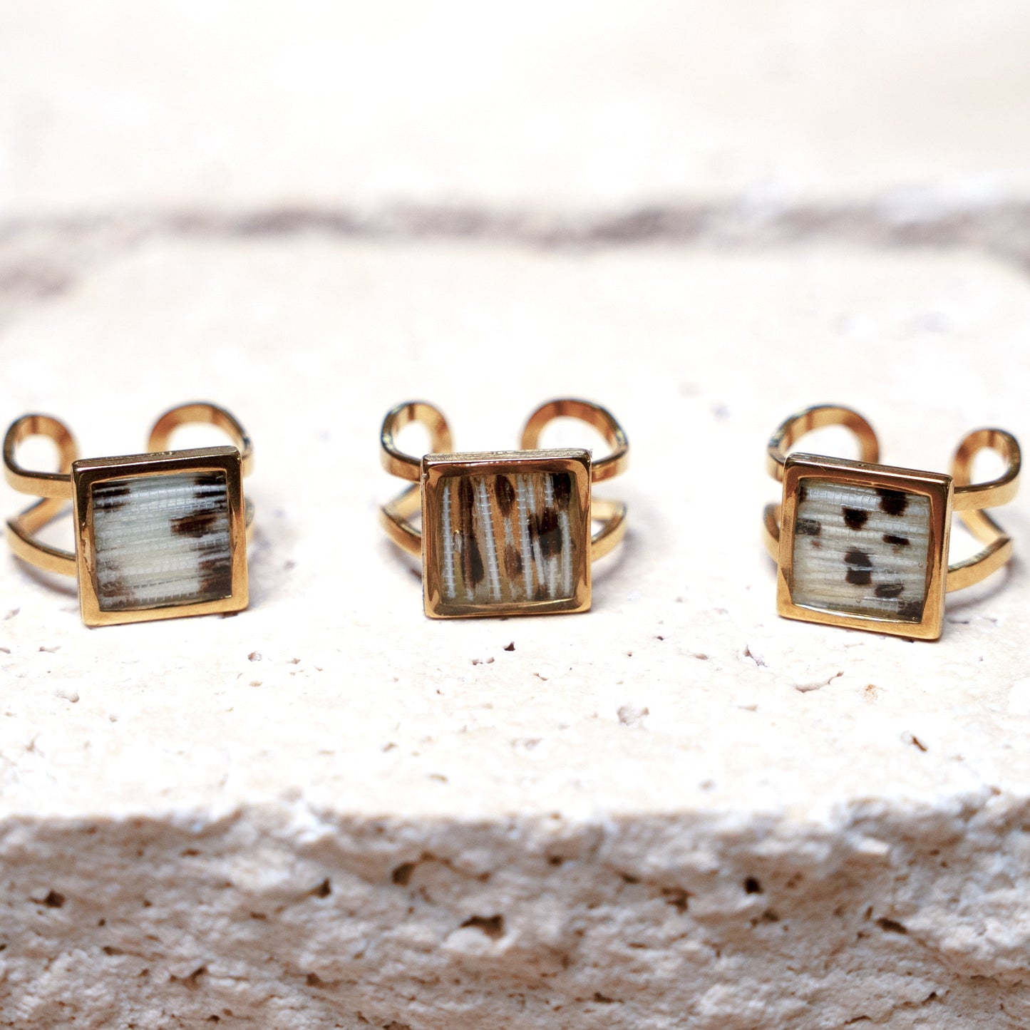 Impact Ring — Gold Square