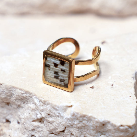 Impact Ring — Gold Square