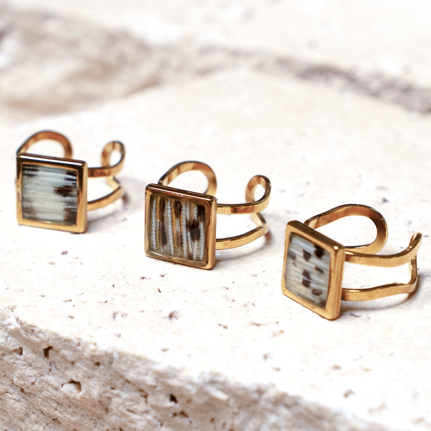 Impact Ring — Gold Square