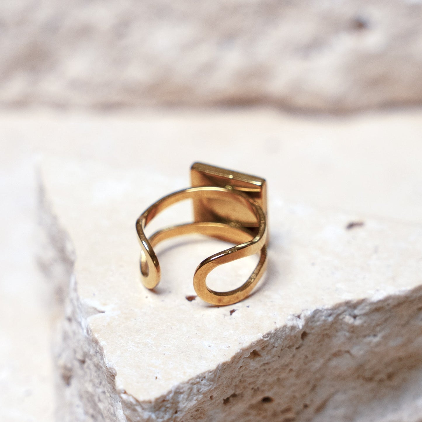 Composition Ring — Gold Square