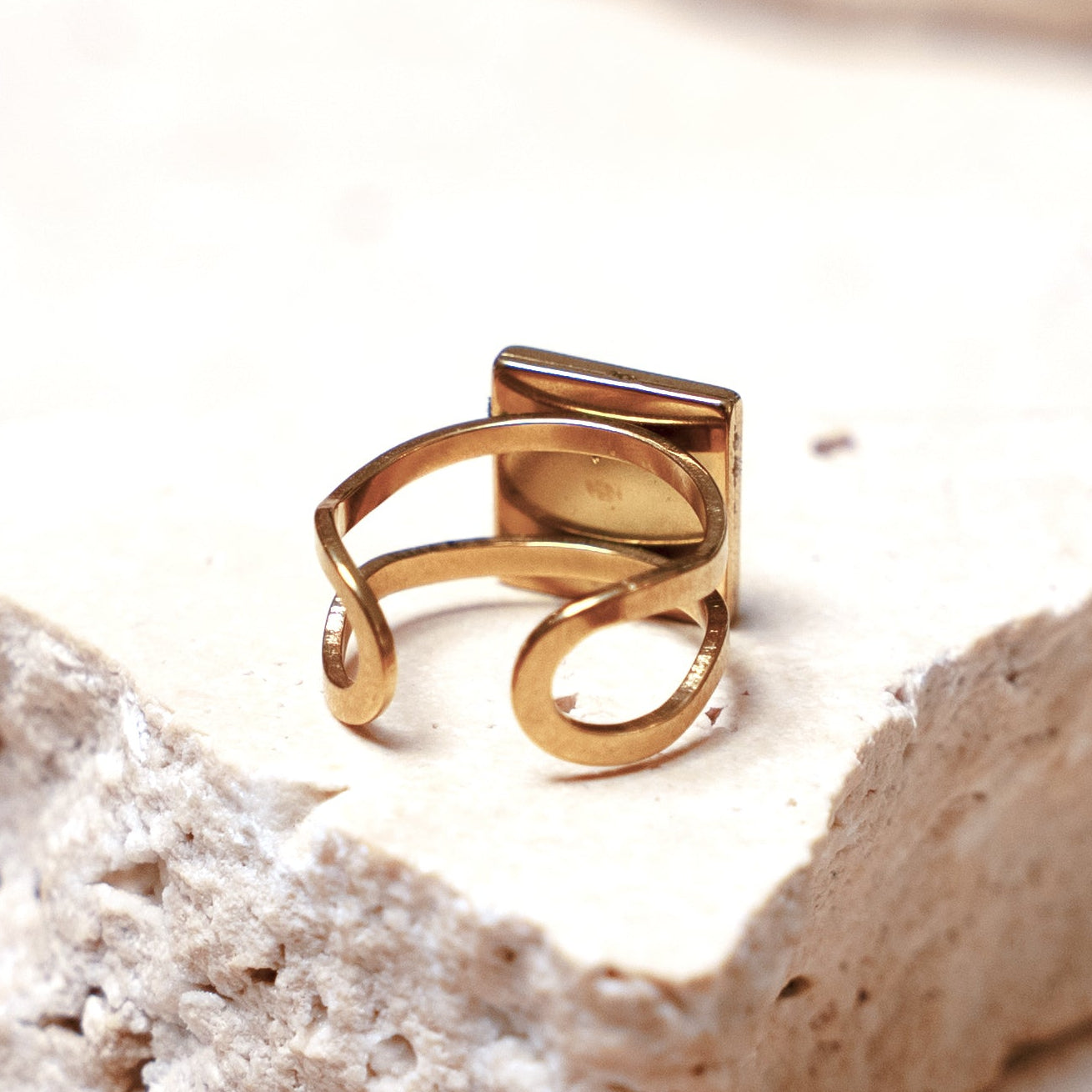 Impact Ring — Gold Square