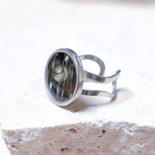 Venom Dark Ring — Stainless Steel Circle, 16mm