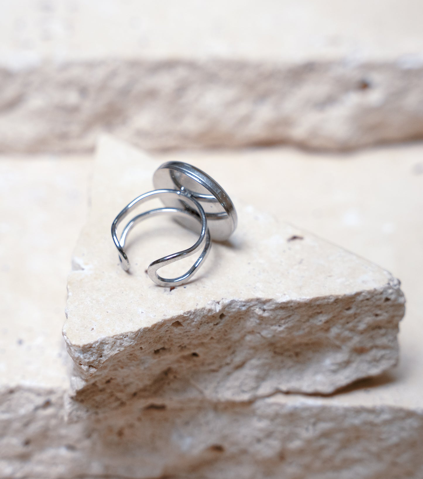 Composition Ring — Stainless Steel Circle, 18mm