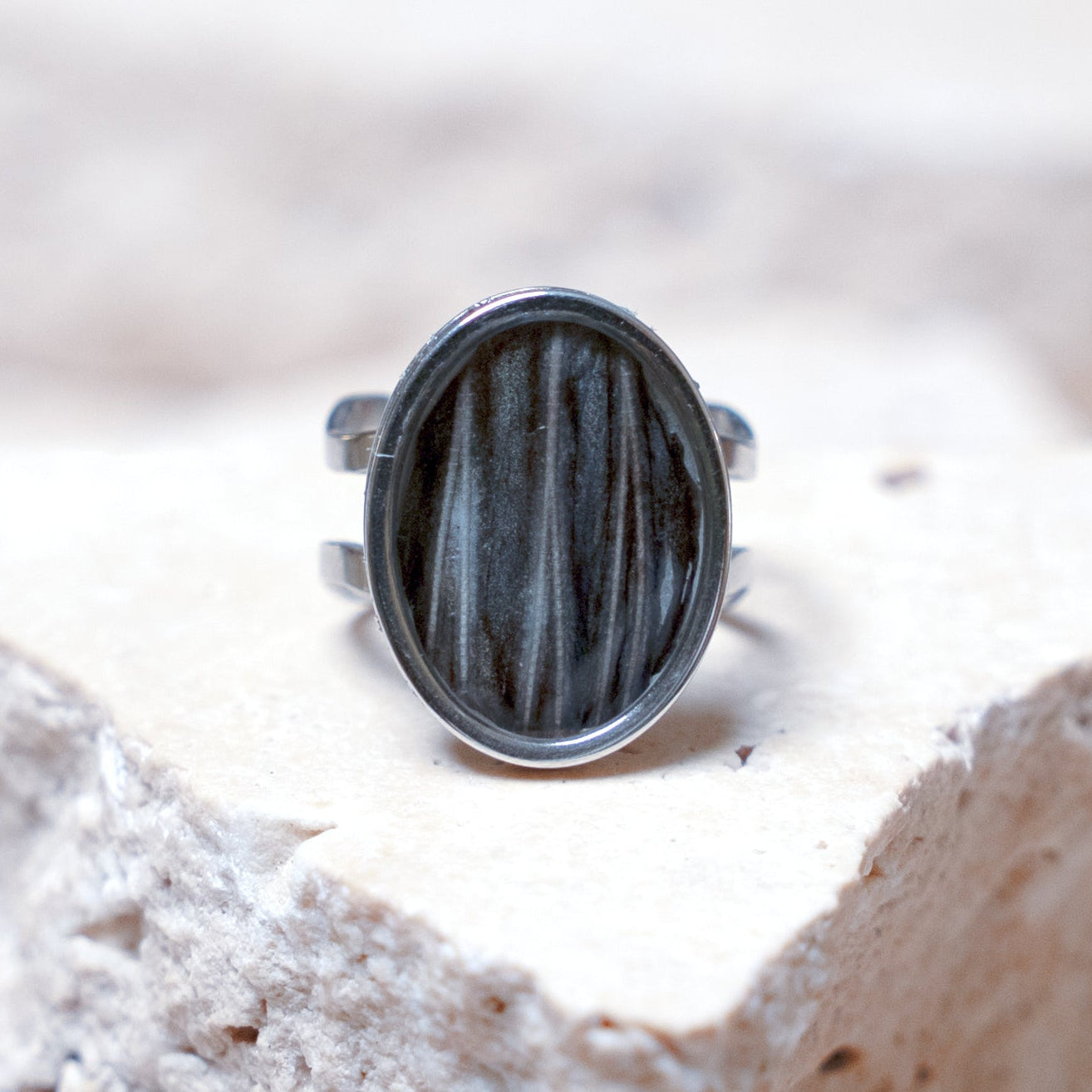 Venom Dark Ring — Stainless Steel Oval