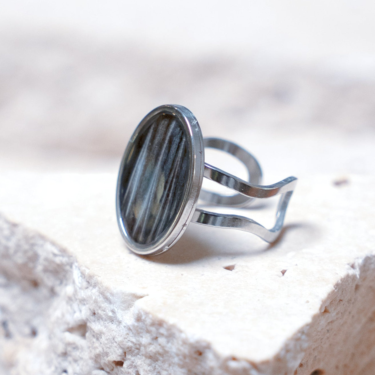 Venom Dark Ring — Stainless Steel Oval