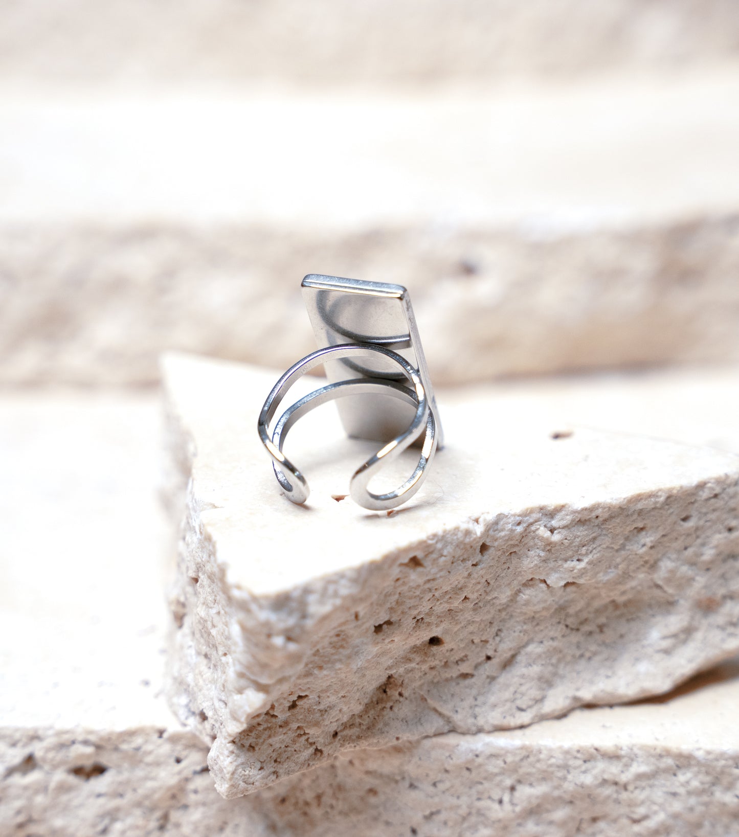 Composition Ring — Stainless Steel Rectangle