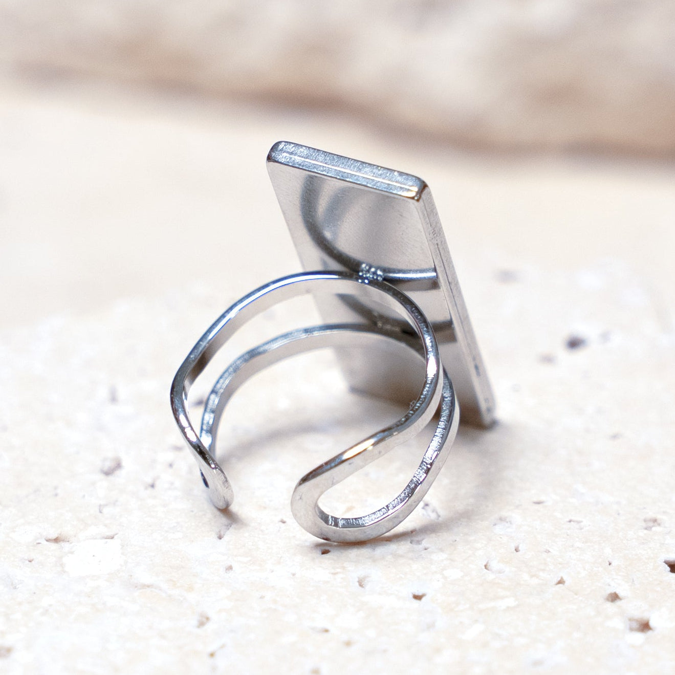 Impact Ring — Stainless Steel Rectangle