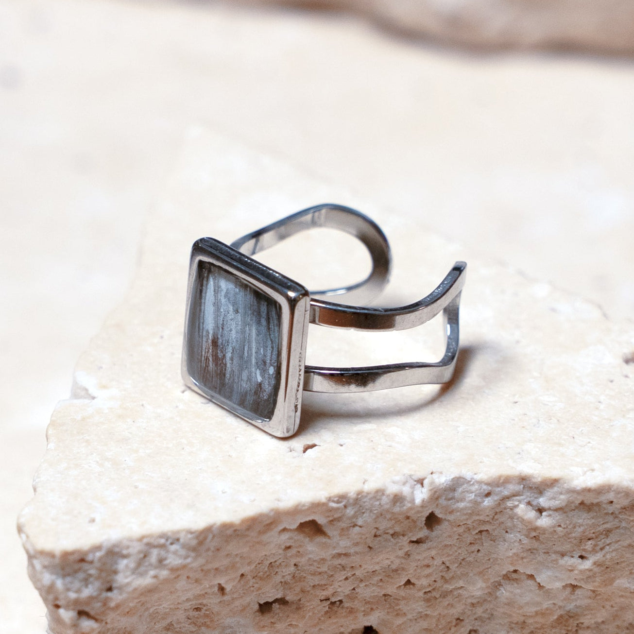 Venom Light Ring — Stainless Steel Square