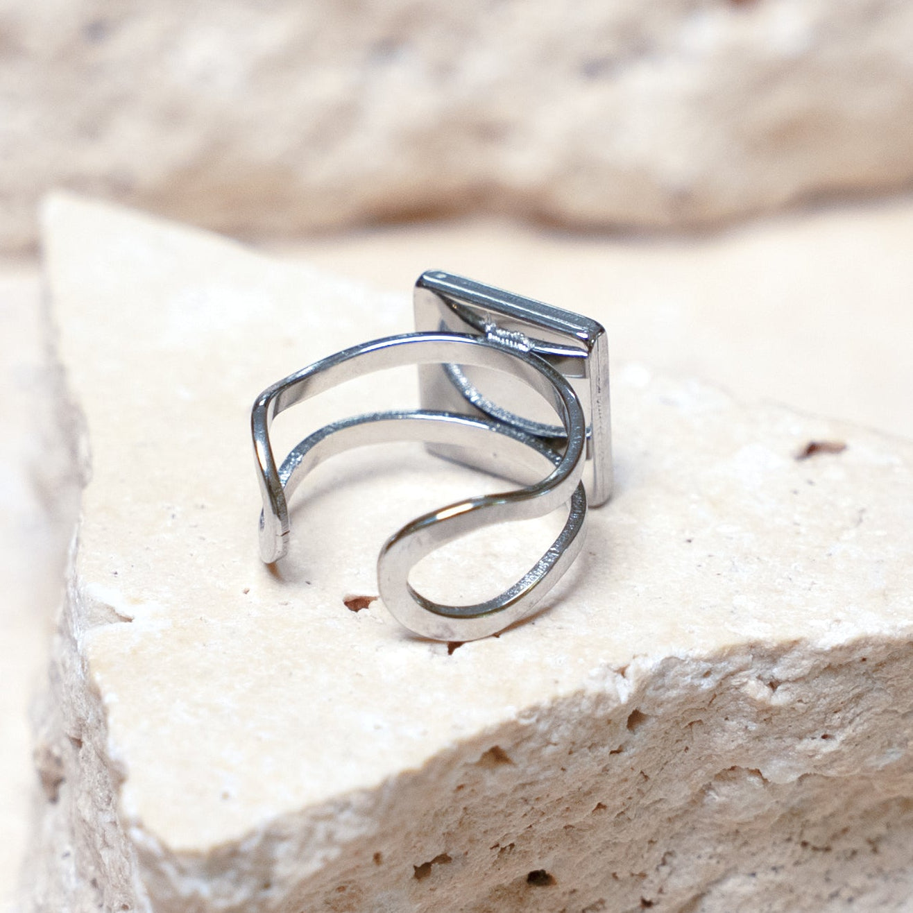 Impact Ring — Stainless Steel Square