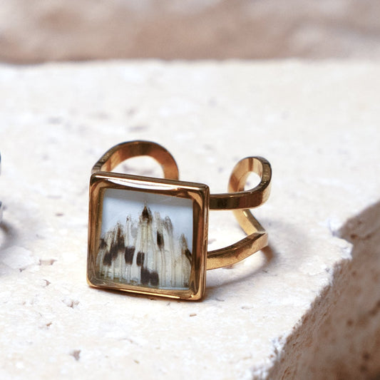 Composition Ring — Gold Square