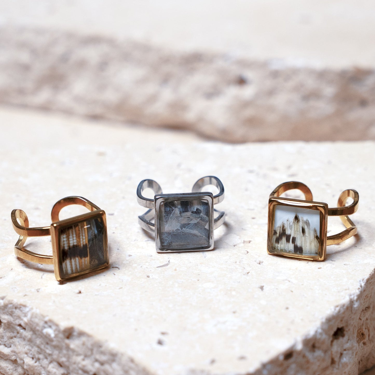 Composition Ring — Stainless Steel Square
