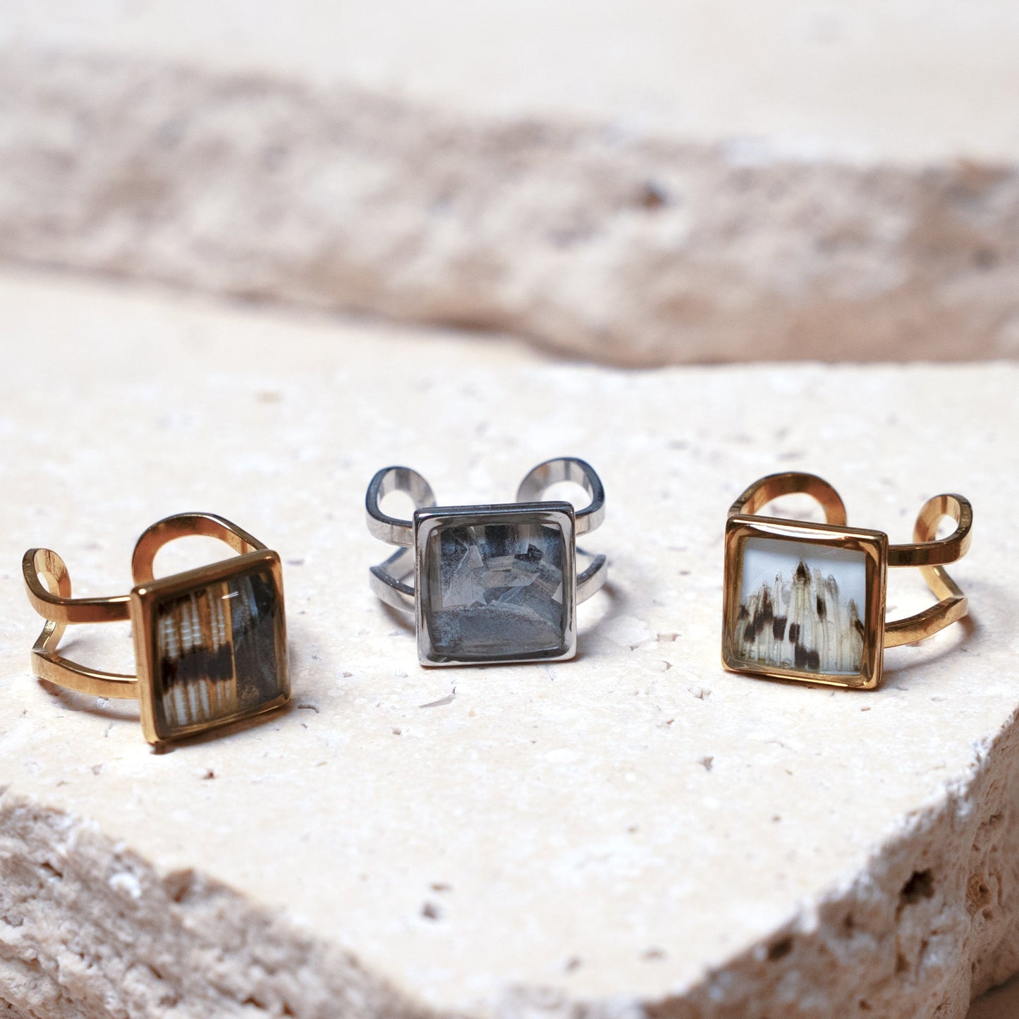 Composition Ring — Gold Square