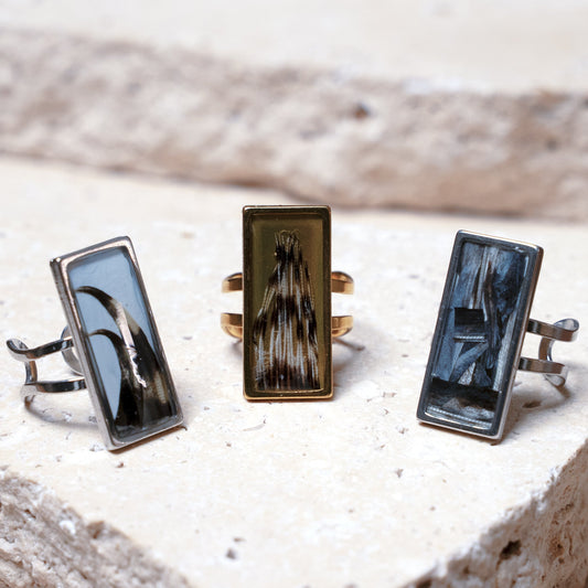 Composition Ring — Stainless Steel Rectangle