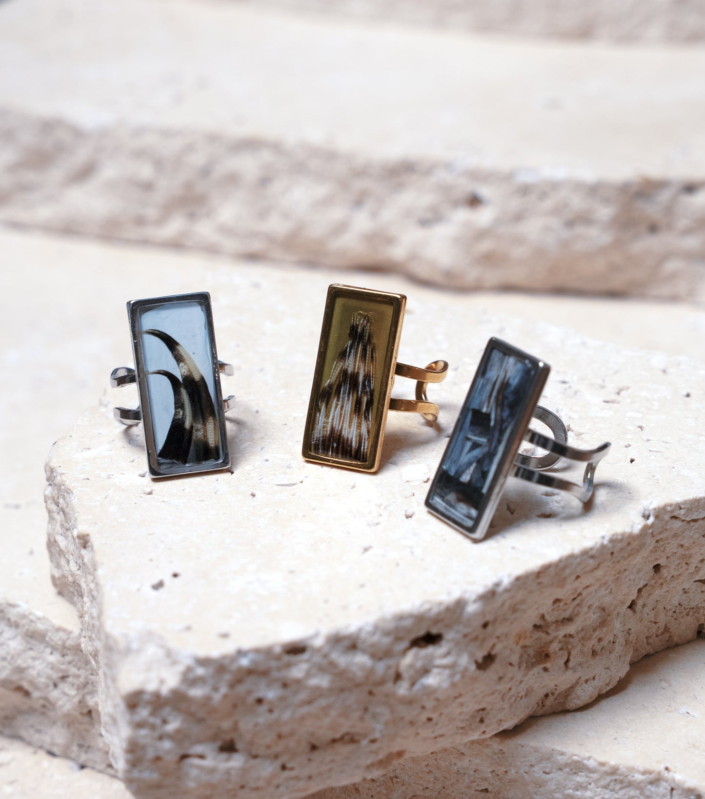 Composition Ring — Stainless Steel Rectangle